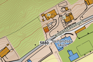 Kartbilde fra WMS-tjeneste av avviket