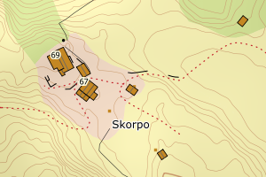 Kartbilde fra WMS-tjeneste av avviket
