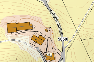 Kartbilde fra WMS-tjeneste av avviket