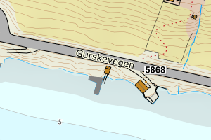 Kartbilde fra WMS-tjeneste av avviket