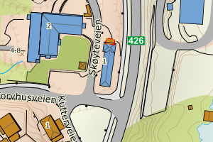 Kartbilde fra WMS-tjeneste av avviket