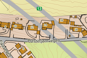 Kartbilde fra WMS-tjeneste av avviket