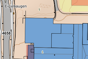 Kartbilde fra WMS-tjeneste av avviket