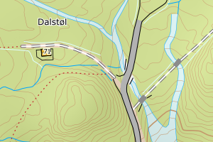 Kartbilde fra WMS-tjeneste av avviket