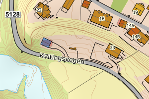 Kartbilde fra WMS-tjeneste av avviket