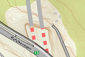 Kartbilde fra WMS-tjeneste av avviket