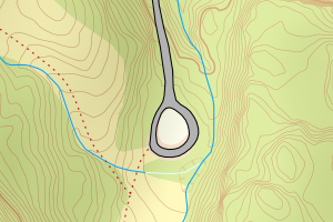 Kartbilde fra WMS-tjeneste av avviket