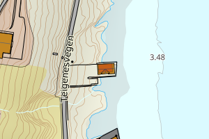 Kartbilde fra WMS-tjeneste av avviket