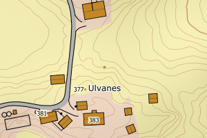 Kartbilde fra WMS-tjeneste av avviket