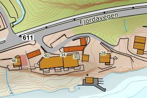 Kartbilde fra WMS-tjeneste av avviket