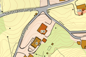 Kartbilde fra WMS-tjeneste av avviket