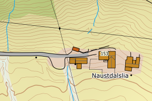 Kartbilde fra WMS-tjeneste av avviket