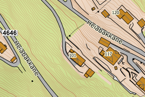 Kartbilde fra WMS-tjeneste av avviket