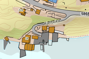 Kartbilde fra WMS-tjeneste av avviket