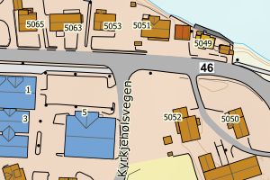 Kartbilde fra WMS-tjeneste av avviket