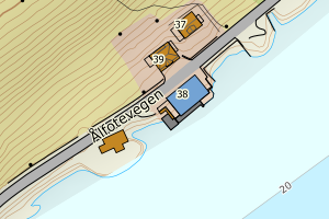 Kartbilde fra WMS-tjeneste av avviket