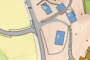 Kartbilde fra WMS-tjeneste av avviket