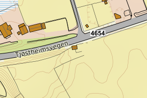 Kartbilde fra WMS-tjeneste av avviket