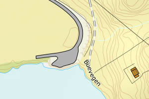 Kartbilde fra WMS-tjeneste av avviket