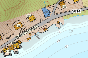 Kartbilde fra WMS-tjeneste av avviket