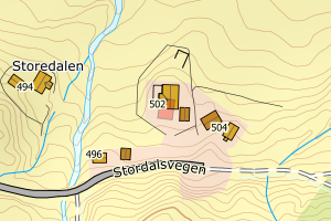 Kartbilde fra WMS-tjeneste av avviket