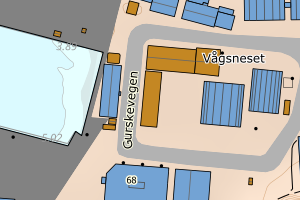 Kartbilde fra WMS-tjeneste av avviket