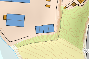 Kartbilde fra WMS-tjeneste av avviket