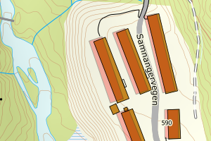 Kartbilde fra WMS-tjeneste av avviket