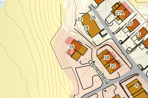 Kartbilde fra WMS-tjeneste av avviket