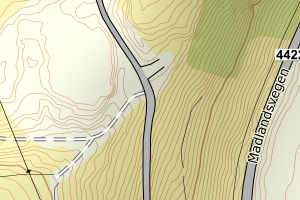 Kartbilde fra WMS-tjeneste av avviket