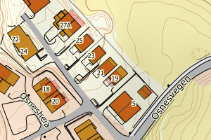 Kartbilde fra WMS-tjeneste av avviket