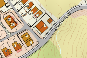 Kartbilde fra WMS-tjeneste av avviket