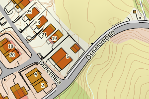 Kartbilde fra WMS-tjeneste av avviket