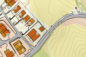 Kartbilde fra WMS-tjeneste av avviket