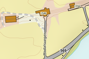 Kartbilde fra WMS-tjeneste av avviket
