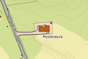 Kartbilde fra WMS-tjeneste av avviket
