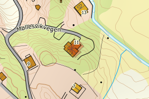 Kartbilde fra WMS-tjeneste av avviket