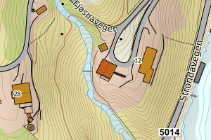 Kartbilde fra WMS-tjeneste av avviket