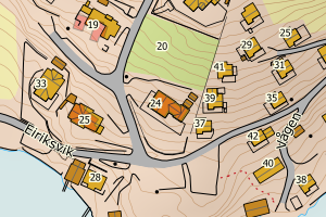 Kartbilde fra WMS-tjeneste av avviket