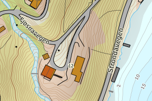 Kartbilde fra WMS-tjeneste av avviket