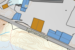 Kartbilde fra WMS-tjeneste av avviket