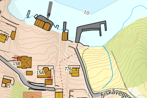 Kartbilde fra WMS-tjeneste av avviket