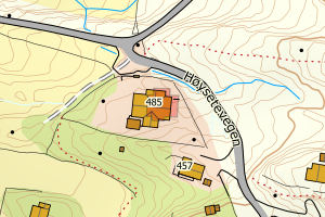 Kartbilde fra WMS-tjeneste av avviket