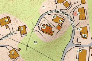 Kartbilde fra WMS-tjeneste av avviket
