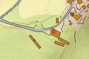 Kartbilde fra WMS-tjeneste av avviket