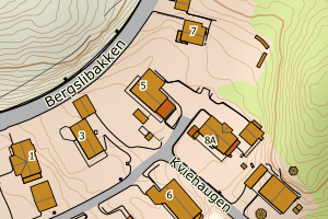 Kartbilde fra WMS-tjeneste av avviket