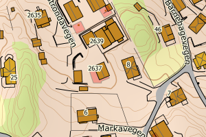 Kartbilde fra WMS-tjeneste av avviket