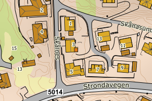 Kartbilde fra WMS-tjeneste av avviket
