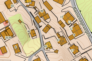 Kartbilde fra WMS-tjeneste av avviket