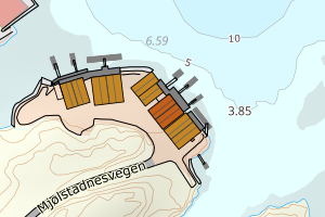 Kartbilde fra WMS-tjeneste av avviket
